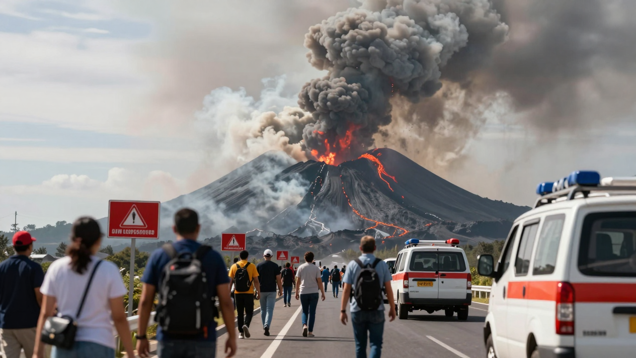 Núi lửa Mayon phun trào, người dân sơ tán, cảnh báo thiên tai