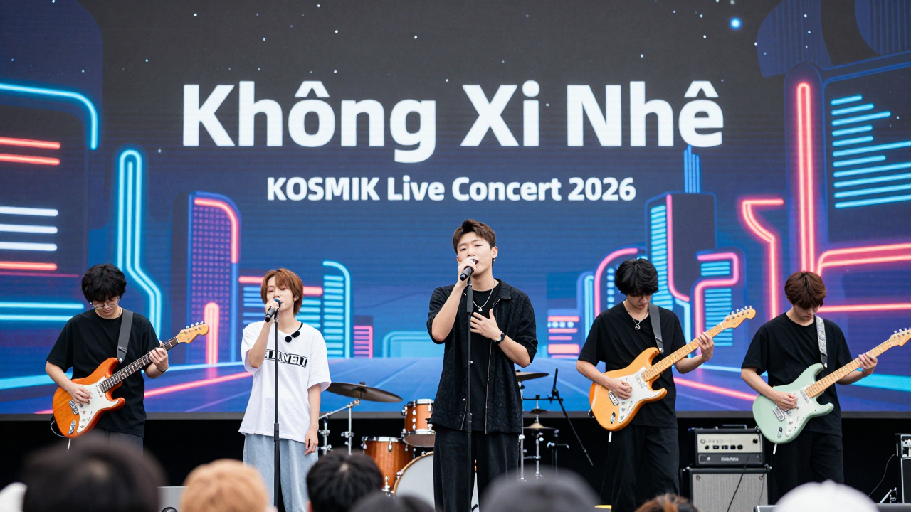 Minh họa cho sự kiện SpaceSpeakers phát hành MV 'Không Xi Nhê' và chuẩn bị tổ chức KOSMIK Live Concert 2026.