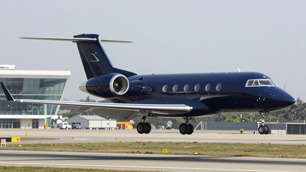 Chuyên cơ Falcon 8X hạ cánh tại sân bay Tân Sơn Nhất