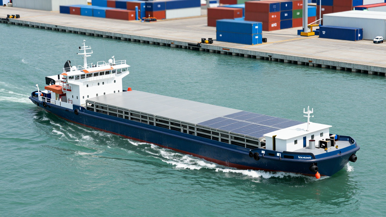 Sà lan điện vận chuyển hàng hóa giữa khu logistics và cảng Gemalink