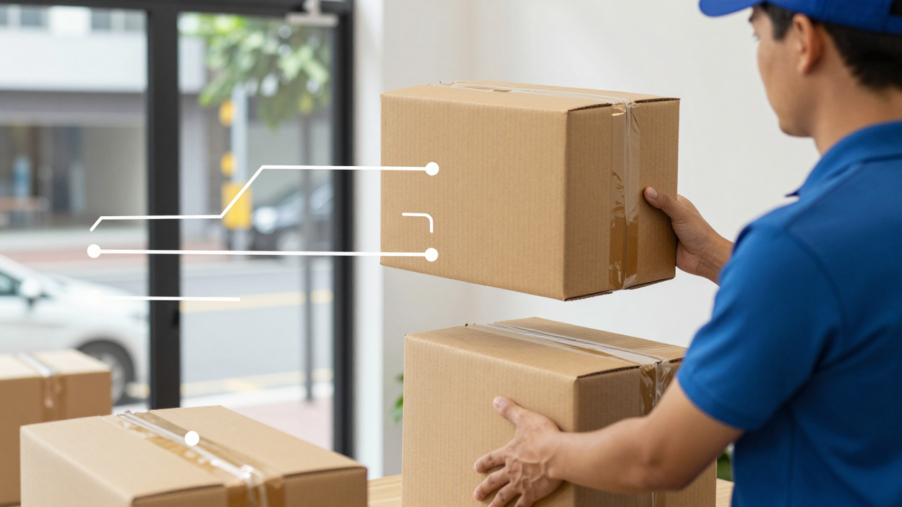 Nhà bán trực tuyến chuẩn bị đơn hàng, tài xế nhận kiện giao hỏa tốc và các tuyến vận chuyển nối tới trung tâm phân loại.