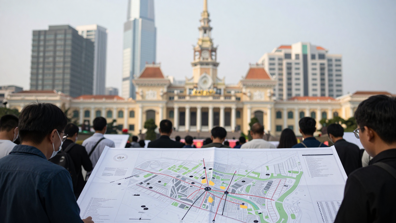 Minh họa quy hoạch đô thị với người dân và chất lượng sống làm trọng tâm.