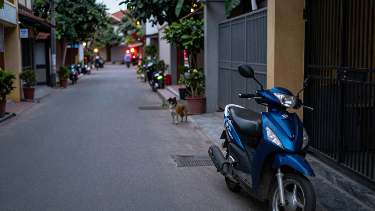 Minh họa con phố khu dân cư về đêm trong vụ điều tra trộm chó ở Hưng Yên