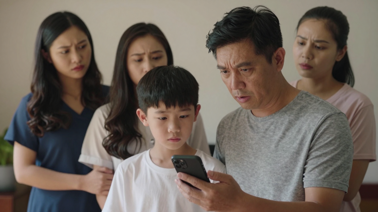 Minh họa các nhân vật trong phim Xóm nhỏ trước mâu thuẫn xoay quanh clip quảng cáo của Trâm.