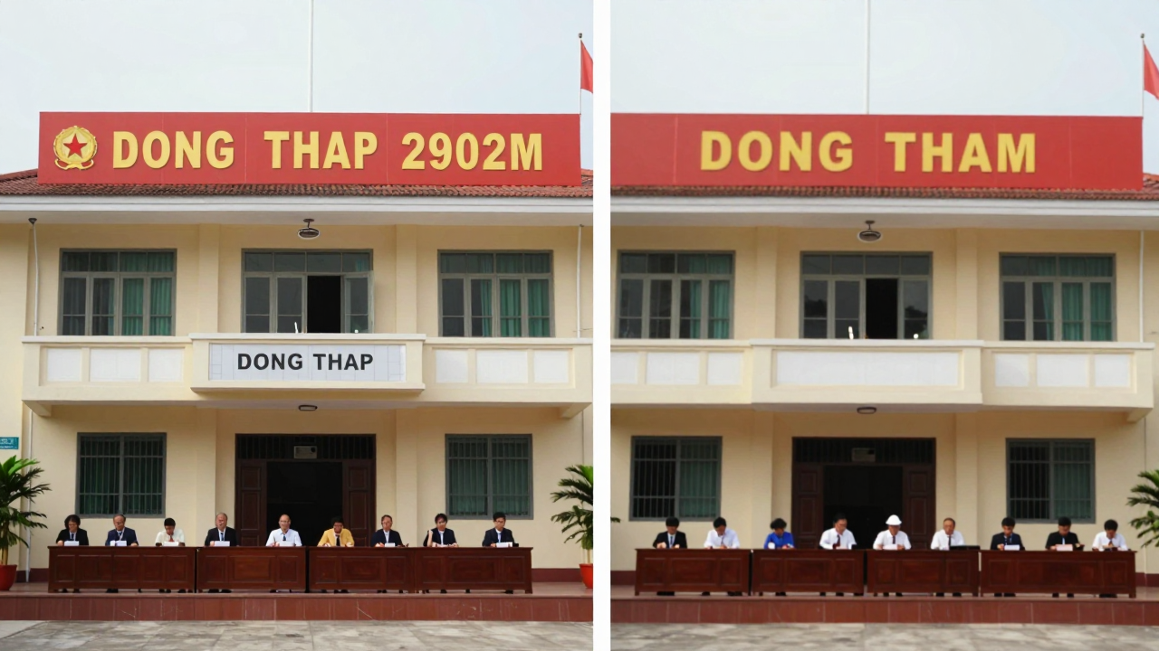 Minh họa hai hội nghị công tác cán bộ tại các xã ở Đồng Tháp