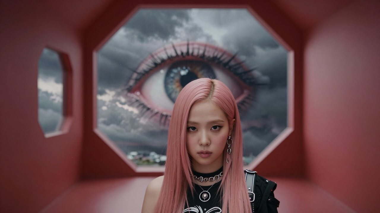 Hình ảnh minh họa Jisoo BLACKPINK trong MV 'Addicted' với phong cách siêu thực và tạo hình táo bạo