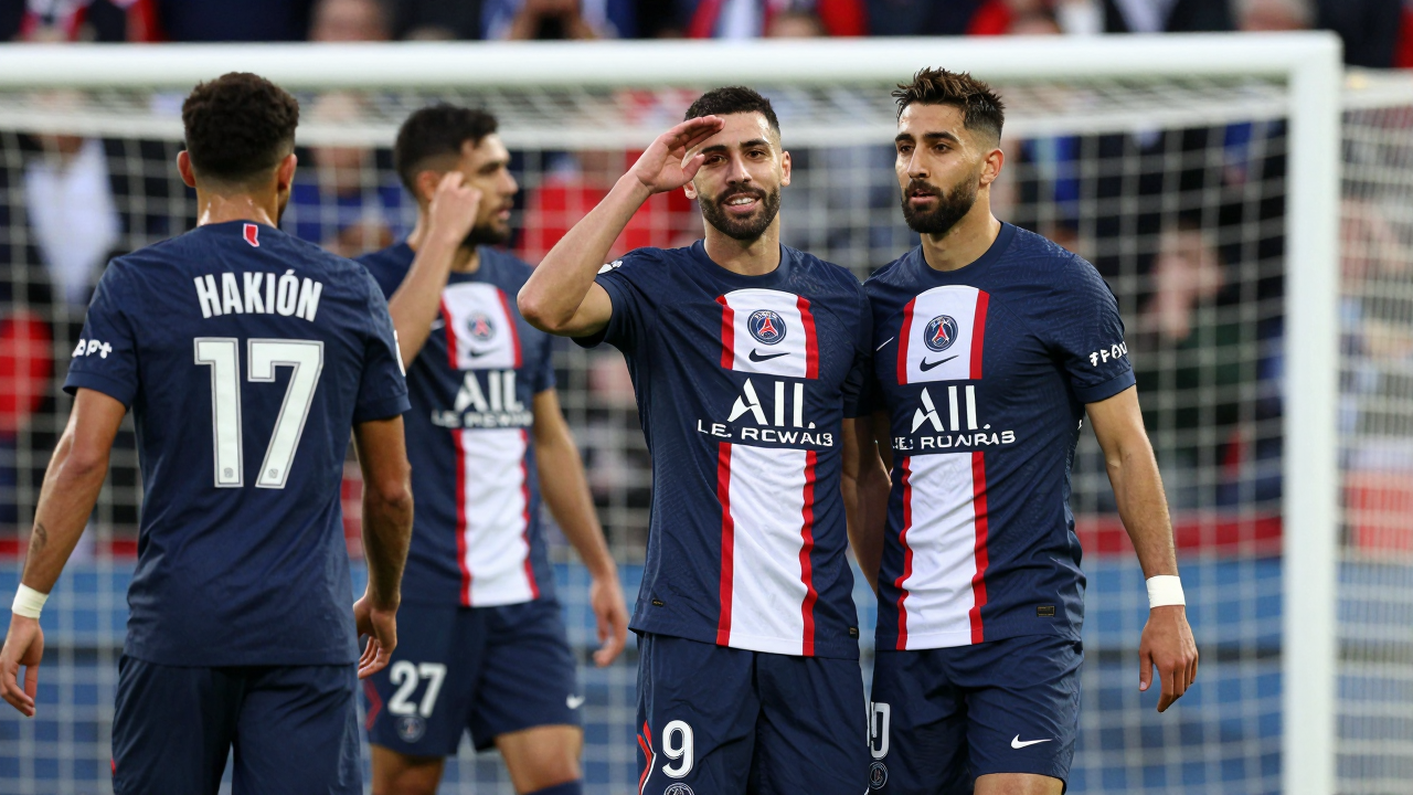 PSG và Le Havre trong trận đấu, Hakimi ghi hat-trick