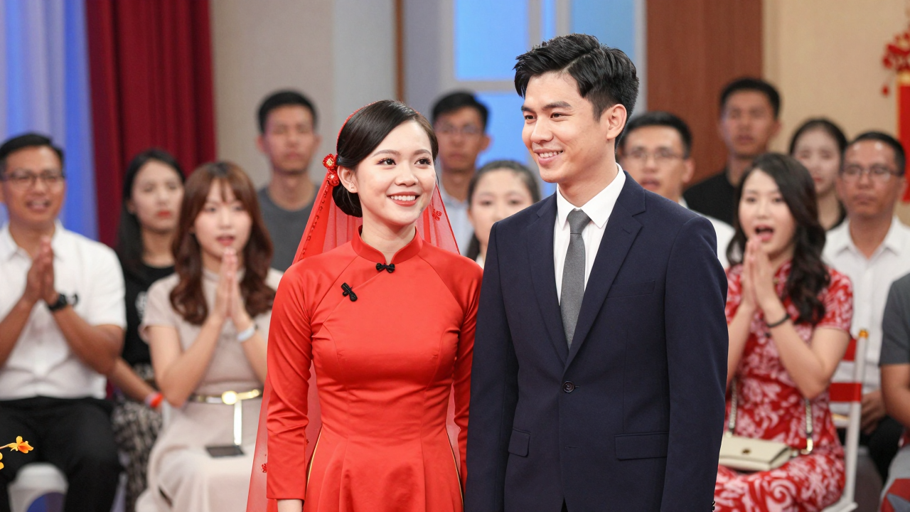 Hình ảnh minh họa đám cưới bất ngờ của Quân A.P và Lê Khanh trong chương trình Running Man Vietnam 2026