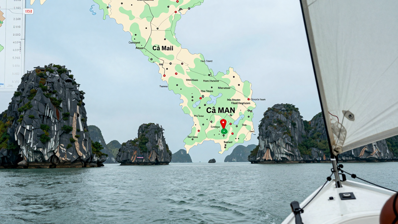 Minh họa tuyến tour du lịch đường biển từ Quảng Ninh đến Đất Mũi
