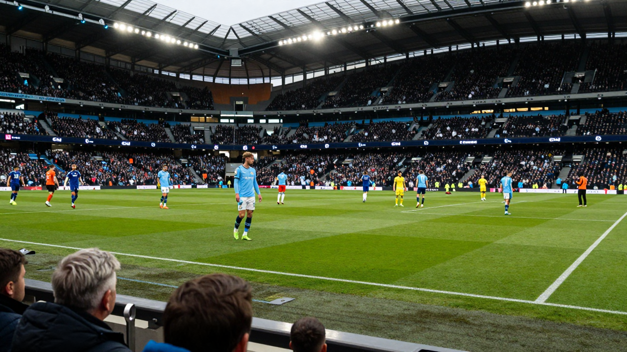 Trận đấu giữa Man City và Brighton tại sân Etihad
