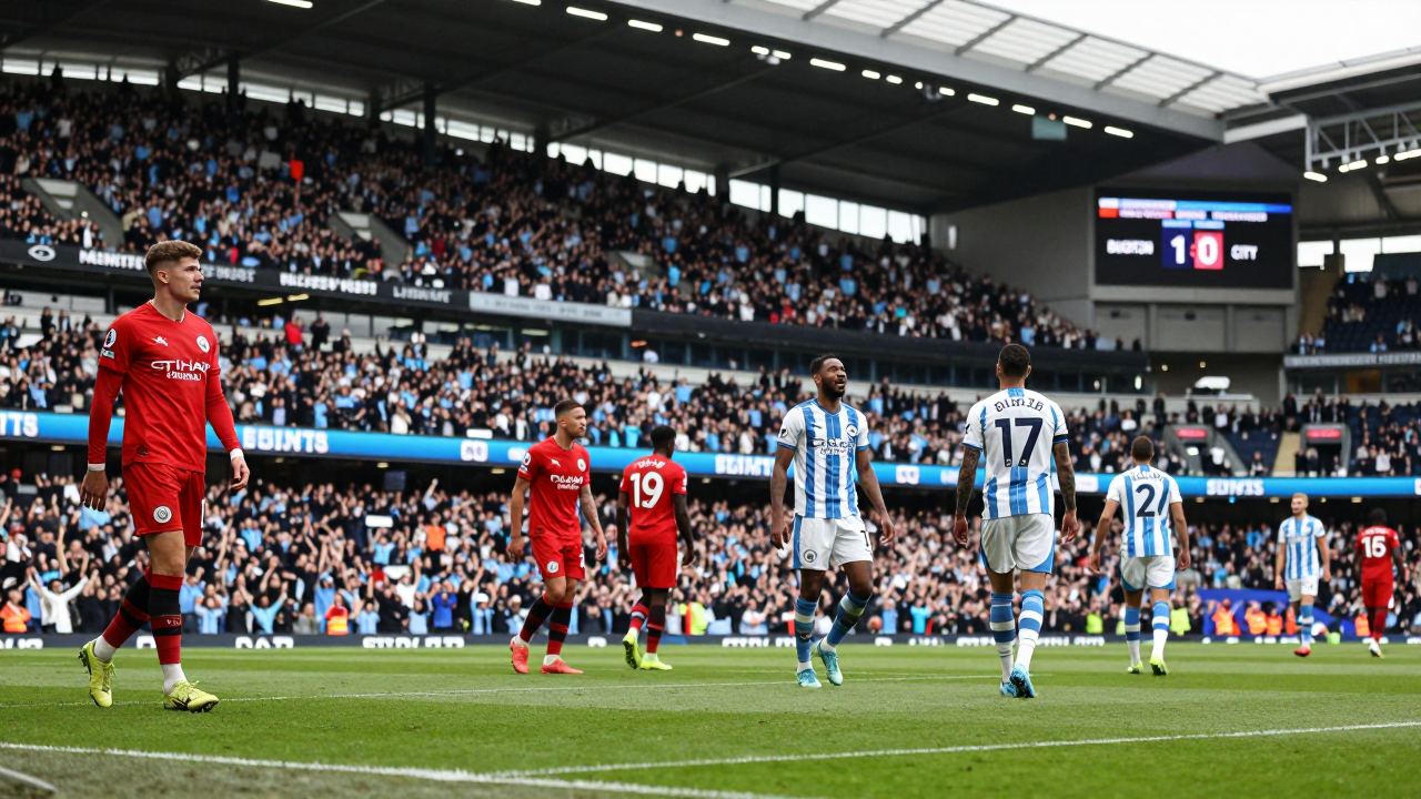 Trận đấu giữa Man City và Brighton tại Etihad, tỷ số 0-1 nghiêng về Brighton.