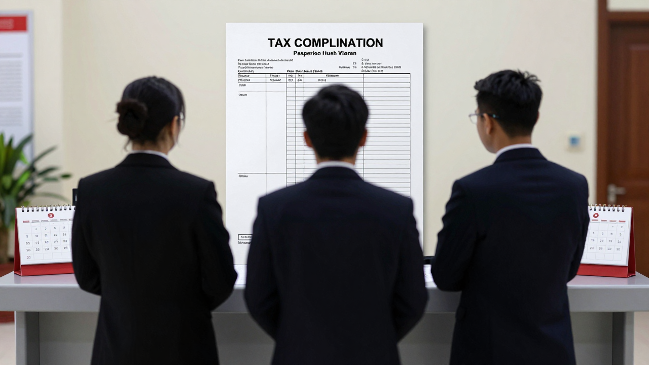 Minh họa biểu tượng về thông báo thuế và biện pháp tạm hoãn xuất cảnh tại Huế