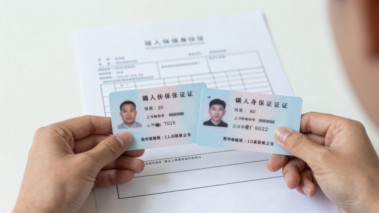 Người dân cầm căn cước bên cạnh giấy tờ bảo hiểm xã hội và bảo hiểm y tế