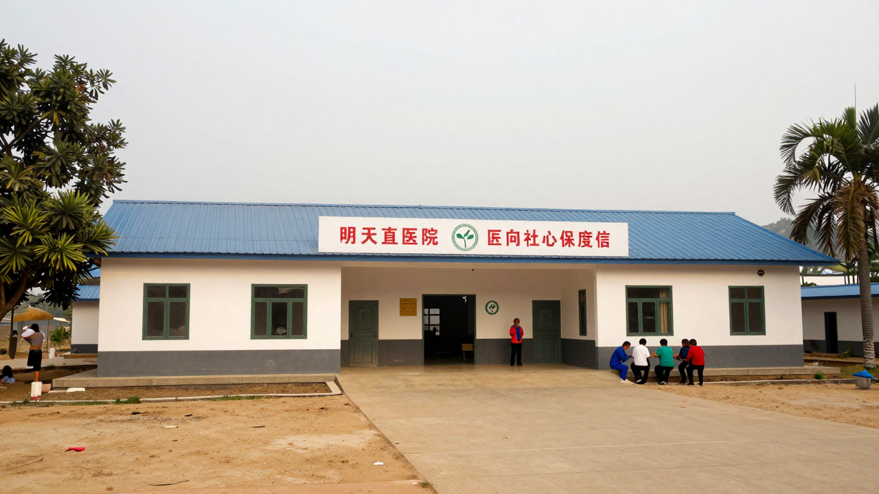 Minh họa một bản vùng biên Điện Biên và điểm y tế địa phương.