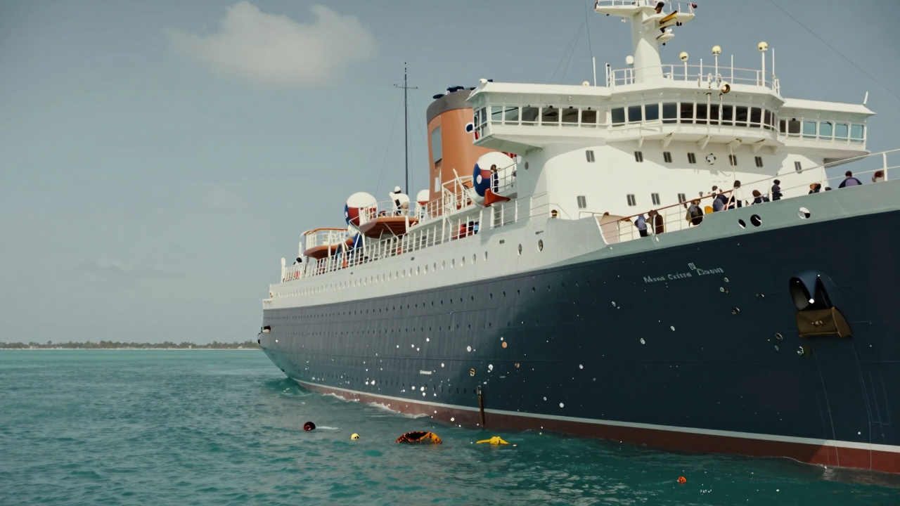 Minh họa tàu SS United States được chuẩn bị để tạo rạn san hô nhân tạo ngoài khơi Florida