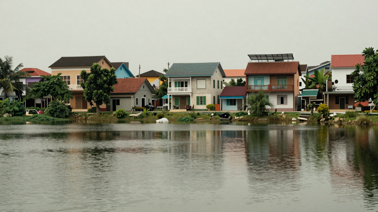 Minh họa ao nước trong khu dân cư tại Tuyên Quang