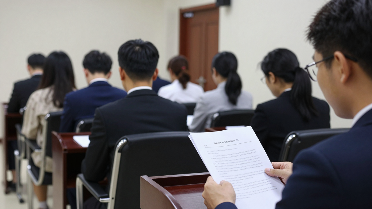 Một ghế trống tại hội nghị giáo dục, bên cạnh là giấy tờ xác minh và giải trình.