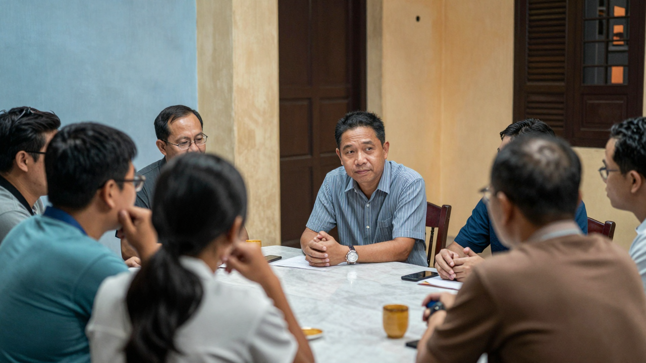 Người dân và đại diện địa phương trao đổi tại một buổi tọa đàm