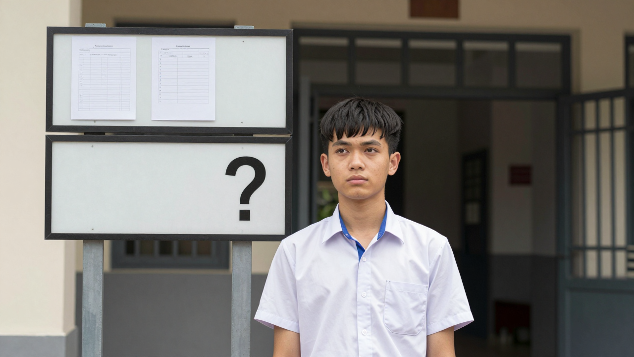 Minh họa học sinh đứng trước hai hướng tuyển sinh vào lớp 10