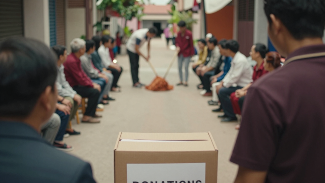 Minh họa hội nghị cộng đồng và hoạt động gây quỹ tại phường