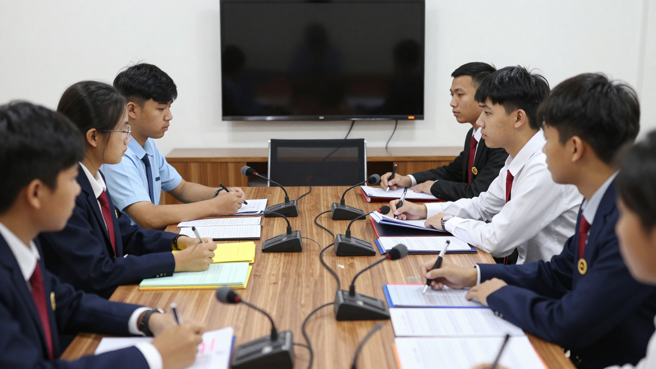 Minh họa buổi làm việc giữa đoàn công tác và đại diện tổ chức thanh niên tại Huế