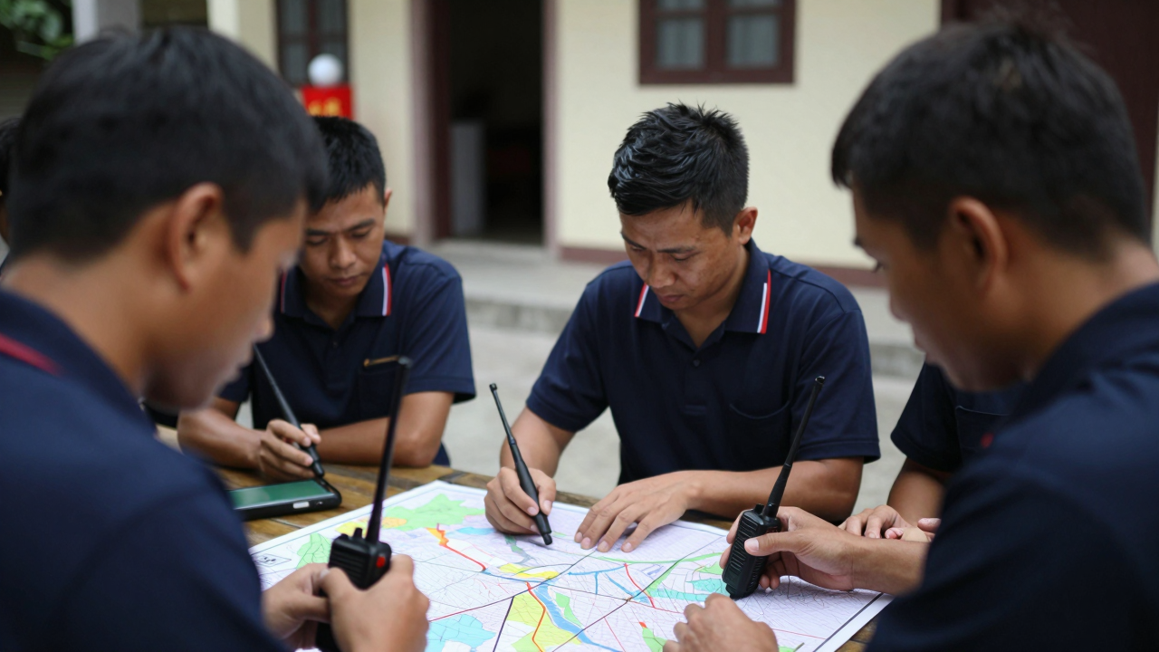 Minh họa các lực lượng phối hợp trong một buổi diễn tập phòng thủ cấp cơ sở