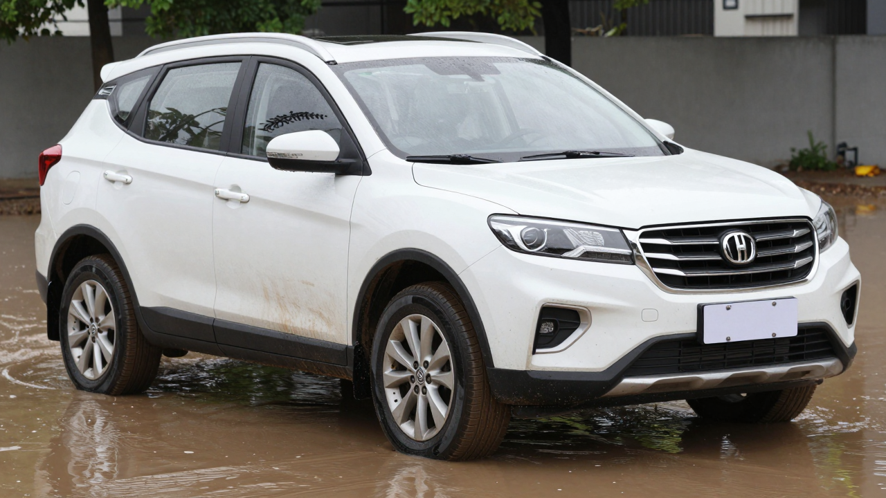Minh họa một chiếc SUV cũ sau khi bị ngập nước