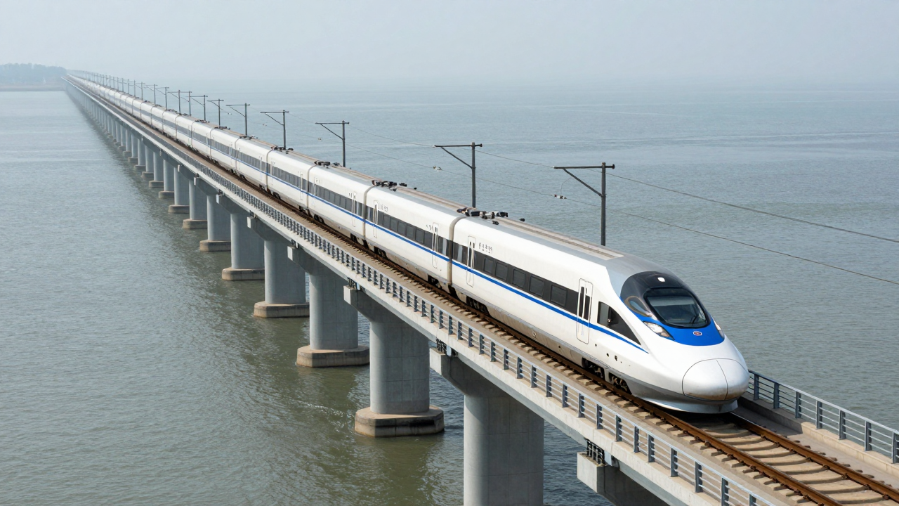 Cây cầu đường sắt vượt biển dài nhất thế giới với tàu đạt tốc độ 350 km/h