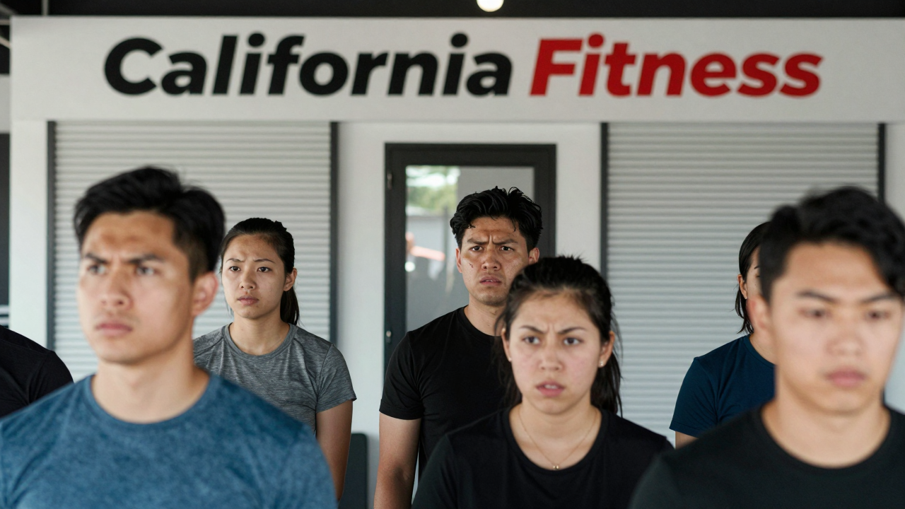 Hội viên lo lắng trước cửa phòng tập California Fitness đã đóng cửa